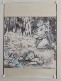 保真书画，唐惠溪国画一幅，纸本镜心，尺寸68×68cm