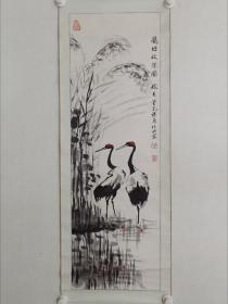 保真书画，董克谌花鸟画一幅，纸本镜心，尺寸99×32cm