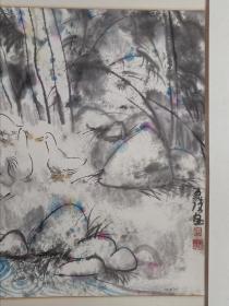 保真书画，唐惠溪国画一幅，纸本镜心，尺寸68×68cm