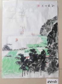 绘画 国画 山水画 彩墨画 风景 纯手绘国画 吴冠中风景