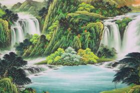 中美协周艺老师小六尺聚宝盆山水风水画，保真纯手绘