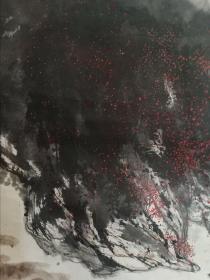 保真书画，赵准旺1982年山水画一幅，纸本镜心，尺寸64.5×64cm。中国当代著名画家。现为中国人民对外友好协会艺术交流院副院长、中国画会理事、中央文史研究馆书画院研究员。