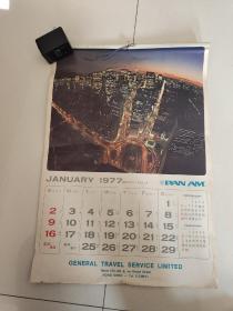 1977年，外国风景挂历一副