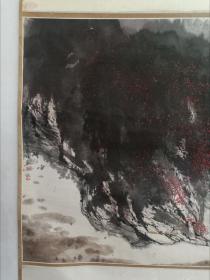 保真书画，赵准旺1982年山水画一幅，纸本镜心，尺寸64.5×64cm。中国当代著名画家。现为中国人民对外友好协会艺术交流院副院长、中国画会理事、中央文史研究馆书画院研究员。