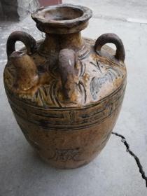带厂名款“马口群生窑货工厂”生产的湖北汉川马口窑陶酒壶