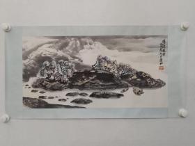 保真书画，云松《溪山清远图》一幅，原装裱镜心，尺寸33×66.5cm