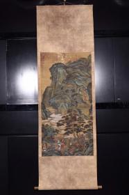 旧藏“黄公望”山水风景人物绢本立轴