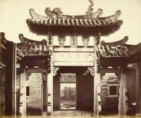 清代广州老照片，牌坊，大尺寸，拍摄时间：1860年，老照片复制，限量编号版