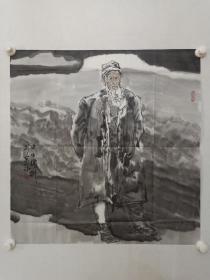 保真书画，孙培增人物画一幅，尺寸68×69cm，附赠作者画集一本。孙培增，山东人，现为中国画学会理事，中国美术家协会会员，中国工笔画学会会员，中国画学会（美国）理事，中央国家机关美术家协会理事，中央民族大学东方文化研究院教授、国家民族画院创研部主任、刘大为工作室助教。被中国收藏家协会等多家权威机构、媒体、画廊等评为二零一一年至二零一二年最具学术价值和收藏潜力人物画《二十家》和《人物画百家》荣誉称号