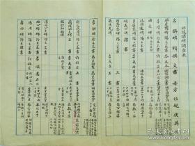 陕籍同盟会员、国民党元老、晚清民国学者 富平刘守中资料：民国《昭陵诸碑调查表》毛笔手稿全3页，民国昭陵研究之实录，极为难得珍贵，书法佳。