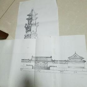 紫禁城建筑图纸360多张同售（本图纸可能是为电视剧宫廷画师郎世宁而设计的）（另送20张别的图纸以及一些资料）