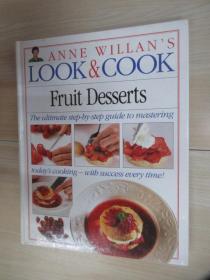 英文书  LOOK  &  COOK   Fruit  Desserts   精装16开，共127页