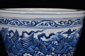 ★特价秒杀2888元★精品瓷器■【★★明宣德年青花海水龙纹缸