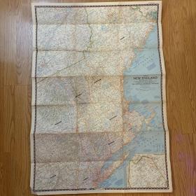 现货 特价national geographic美国国家地理地图1955年6月New England新英格兰