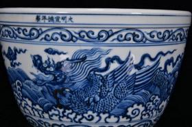 ★特价秒杀2888元★精品瓷器■【★★明宣德年青花海水龙纹缸