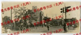 宽幅 民国1930年代 上海黄埔滩路交通岗亭和警察及消防栓，城市基础设施完善，百年见证外白渡铁桥与百老汇大厦，今中山东一路