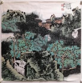 满维起山水画，包手绘。