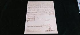 (外文原版 ) Christie's Important Musical Manuscripts