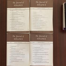 The Fournal of FINANCE No1-No4(四本合售）