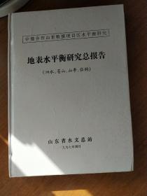 地表水平衡研究总报告 （泗水、苍山、山亭、临朐）