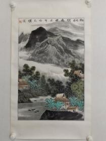 保真书画，山东名家刘玉璞《版纳深处》山水画一幅，纸本镜心，尺寸67×43cm