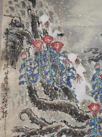东方猴王 著名画家 徐培晨国画一幅，对联一幅，四尺大中堂，难得一见的精品，保真！