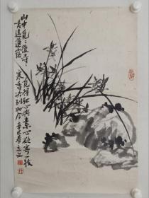 保真书画，北京画家赵立文《兰香图》，纸本托片，尺寸68×45.5cm