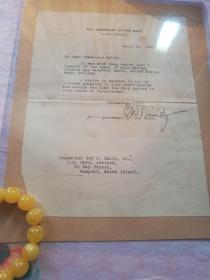 二战美国五星上将尼米兹签名，亲笔