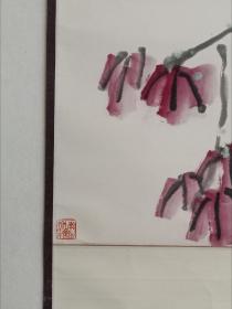 保真书画，李晓明先生早期花鸟画一幅，原装裱镜心，尺寸57.5×47.5cm
            中国美协会员，中国艺术研究院 艺术创作院研究员 ，中国画创作研究院研究员