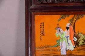 清中期杉木老框挂屏一对《八仙图》