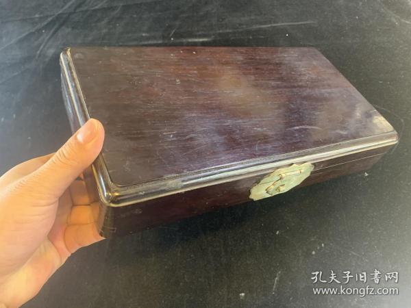 【铁牍精舍】【文房佳品】清代红木拜帖盒，包浆莹润，做工极佳，品相完好，30.5x16.5x5.5cm