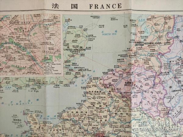【旧地图】法国地图 4开 1991年版