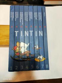 The Adventures of Tintin: Collector\'s Gift Set（英文版正版丁丁历险记，全八册，缺涵盒  精装彩印，与盗版黑白软装完全不同，敬请留意）