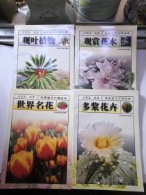 家庭花卉精品 ：观叶植物、世界名花、观赏花木、多浆花木（四本合售）