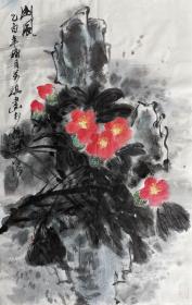 浙江著名画家 张万琪（山风）花鸟小中堂  手绘国画