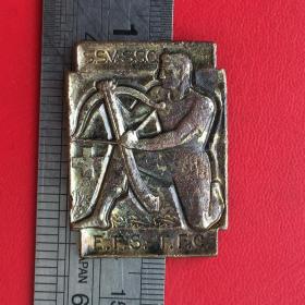 D269旧铜瑞士军事勋章射击的发展与射击的历史铜牌铜章胸章珍收藏