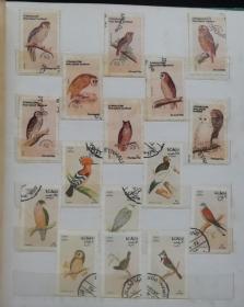 各国仿真邮票（花纸头）鸟类鸡鸭图案仿真邮票52枚 上品有黄 （40年前的东西）