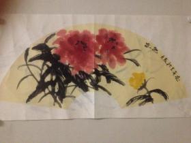 梅长宾 花鸟 扇面