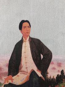 青年毛主席刺绣锦绣丝织画工艺刺绣画【小】