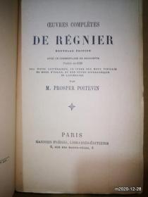 法文原版毛边书：DE REGNIER  1948年