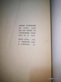 法文原版毛边书:MA MEDECINE 1948年