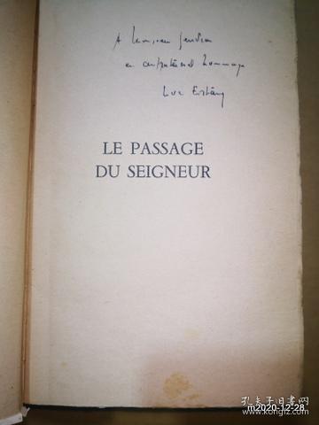 法文原版毛边书： LE PASSAGE DU SEIGNEUR   1948年