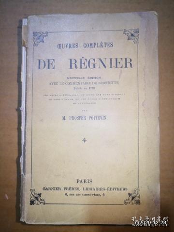 法文原版毛边书：DE REGNIER  1948年