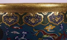 景泰蓝掐丝珐琅龙纹海水江涯大缸鎏金真品宫廷帝王大器珍品收藏