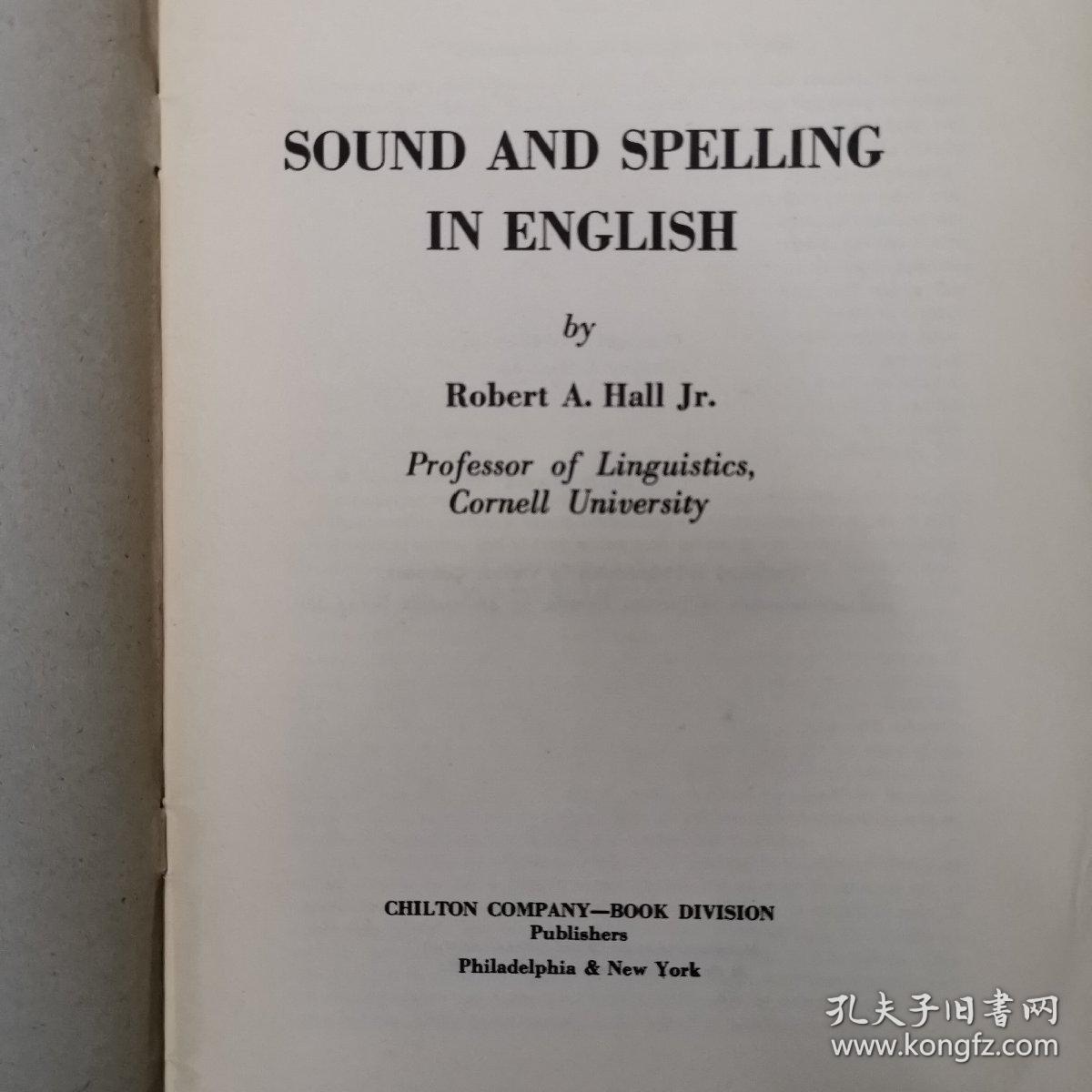 SOUND AND SPELLING IN ENGLISH（英语的读音与拼写）