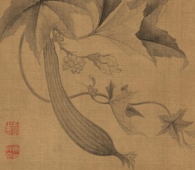 恽寿平_花果蔬菜册六开刘庸题。6画6字。每页大小约26.3*20厘米。宣纸原色仿真微喷