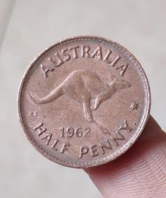 旧币澳洲半便士伊丽莎白袋鼠纪念币 硬币约26mm年份随机钱币