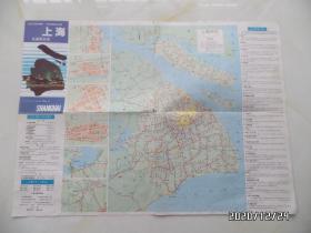 上海交通游览图（4开，1991年1版1印，有折痕，折叠配送，详见图）