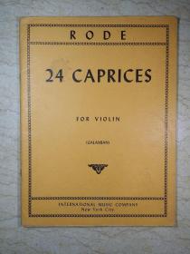 罗德小提琴随想曲24首（英文原版）RODE 24 CAPRICES FOR VIOLIN（GALAMIAN）