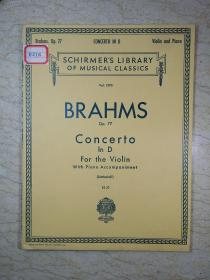 勃拉姆斯小提琴协奏曲（英文原版，1920年出版）BRAHMS Concerto In D For the Violin（ZIMBALIST）